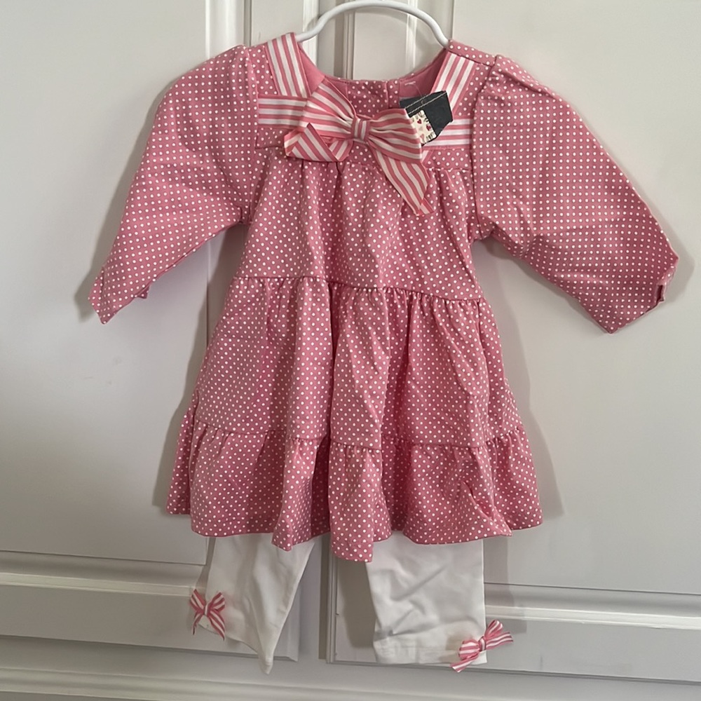 Two Pumpkin Patch Polka Dot Matching Sets - Size 6-12mos